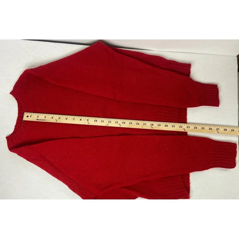 Steeplechase Red Wool Blend Crewneck Sweater Mens XL Solid‎ Long Sleeve Knit